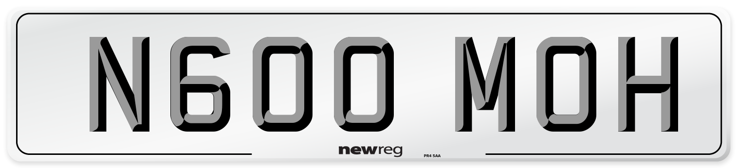 N600 MOH Number Plate from New Reg